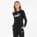 Puma Leisure Long Sleeve Shirt Essentials Logo (Mixed Fabric) Black Women